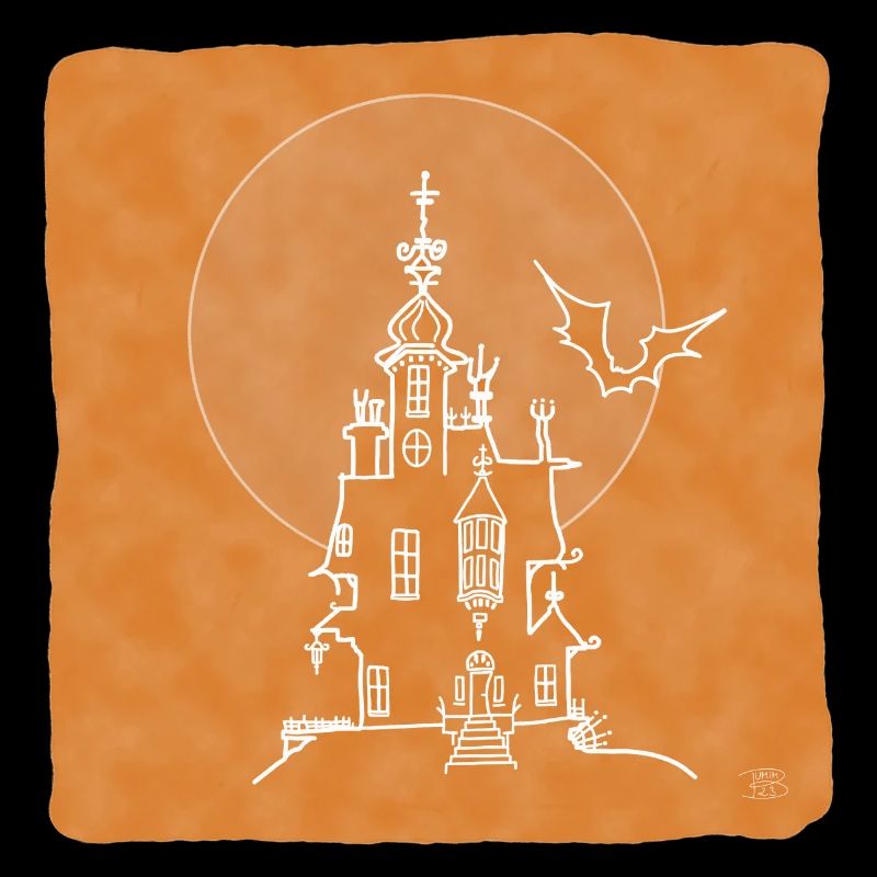 "Castle", Boho Line Art Design, Series "Halloween"