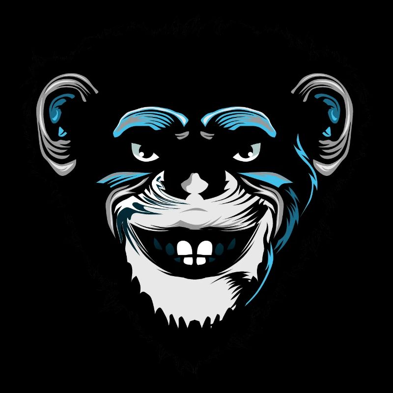 head monkey chimpanzee macaque drawing 7 A