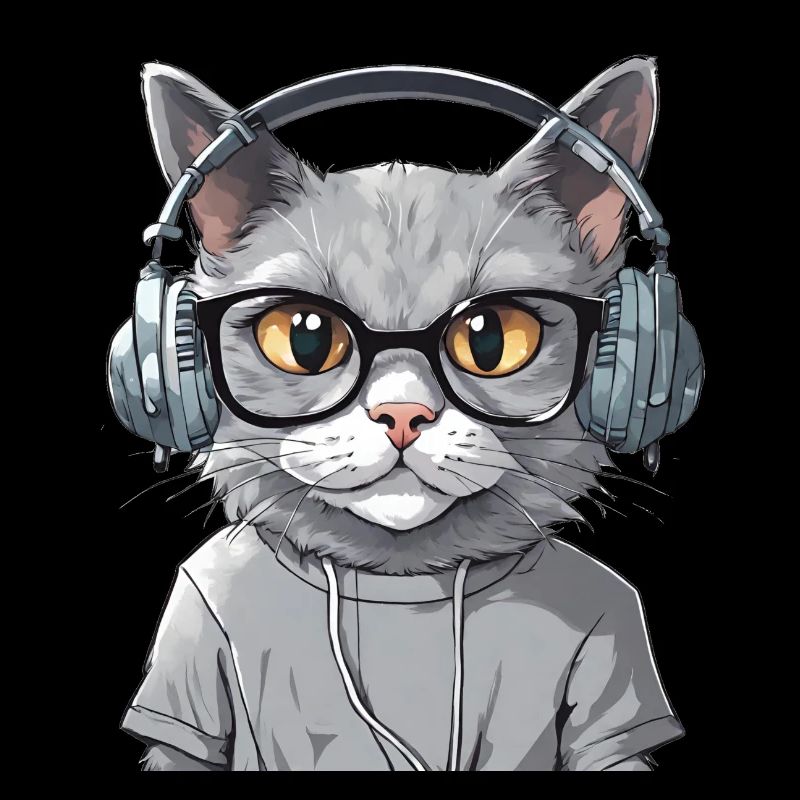 Chat gris developpeur web