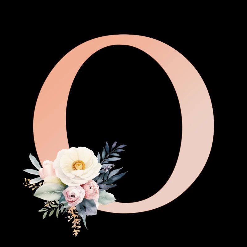 O Monogram, Floral, Boho