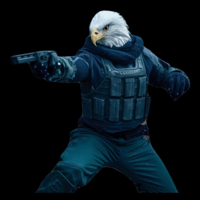 Aigle avec revolver