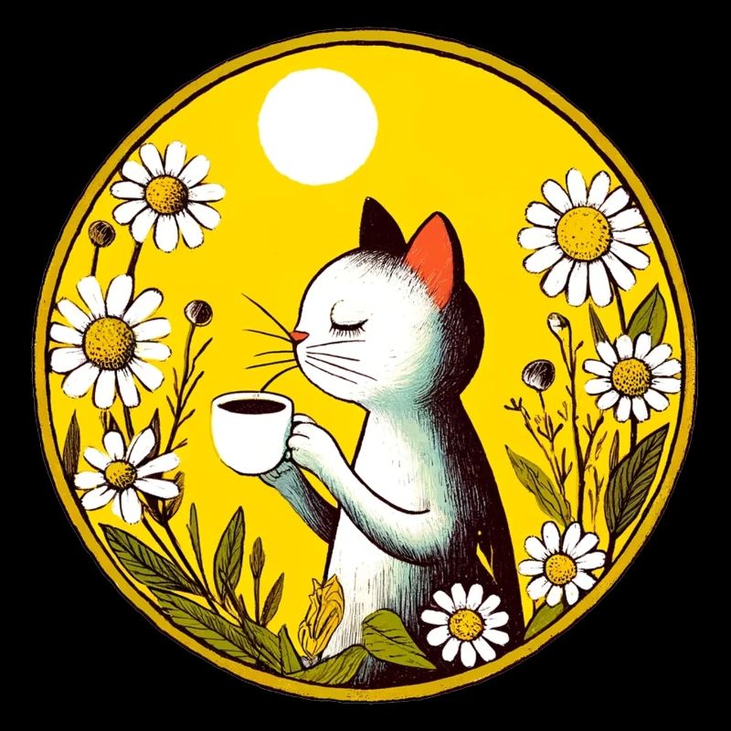 Vintage Retro Cafe Katze