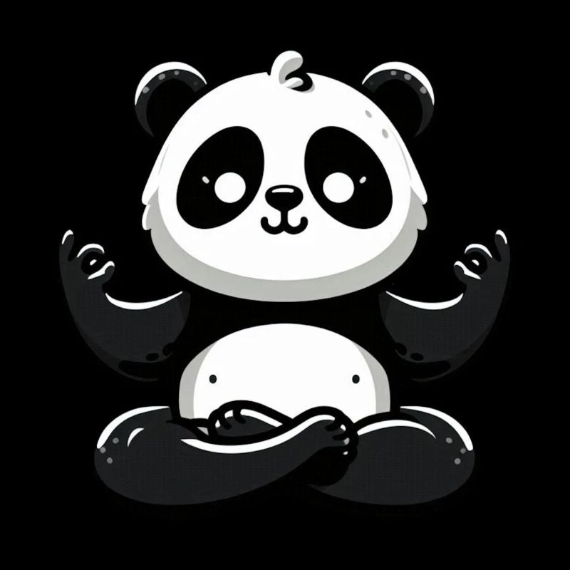 Zen Meditierender Panda - Niedliche Tier-Meditationspose