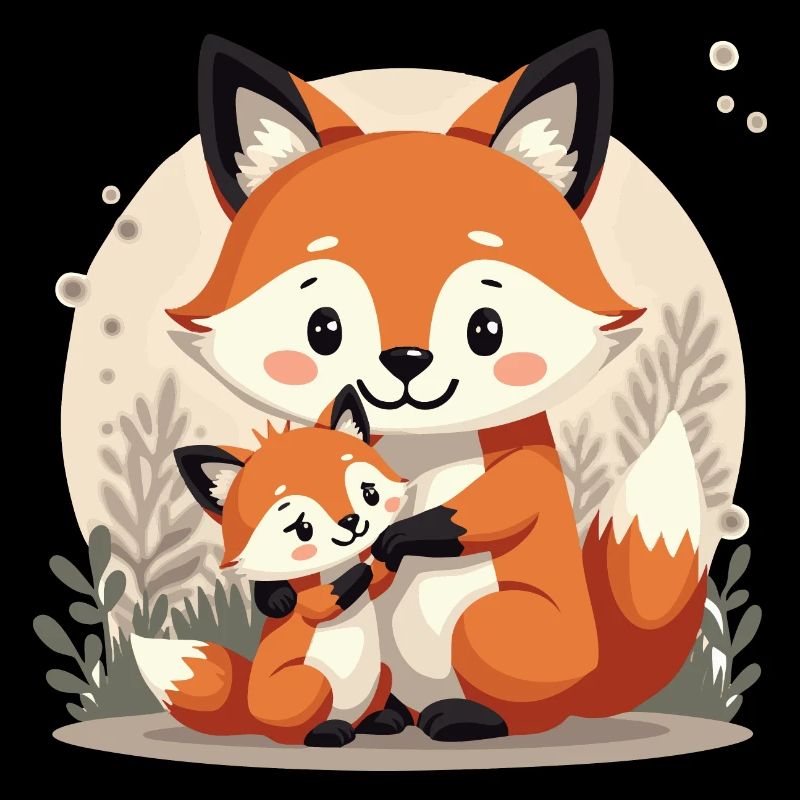 Papa Fuchs mit Babyfuchs