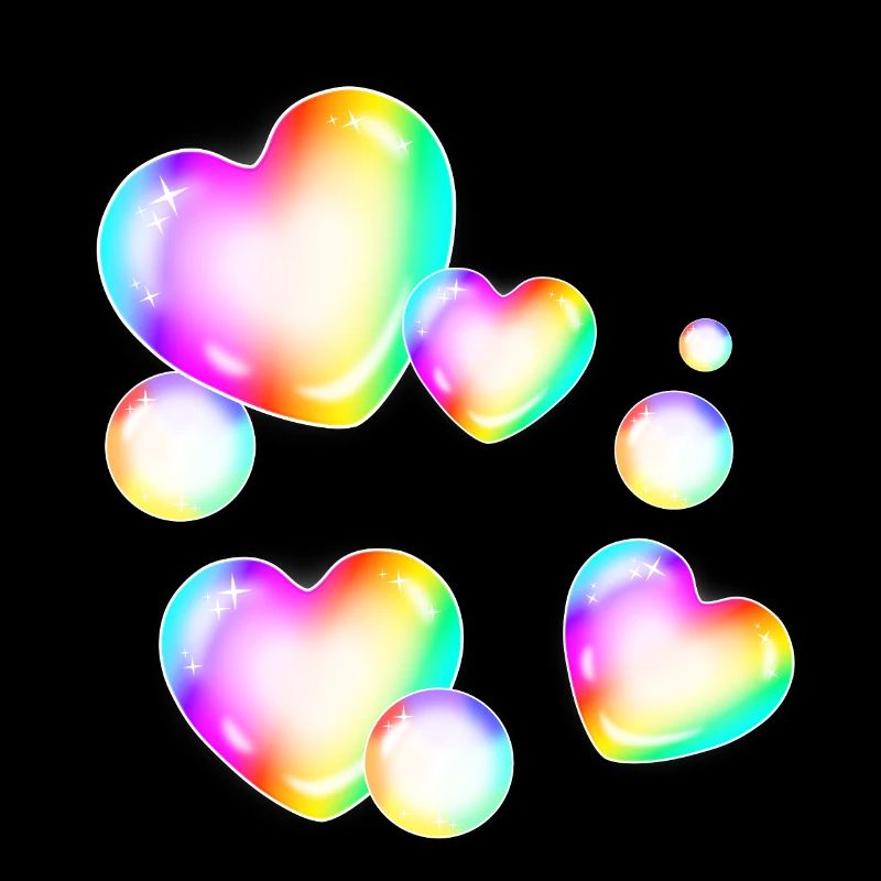 bunte Seifenblasen Herzform