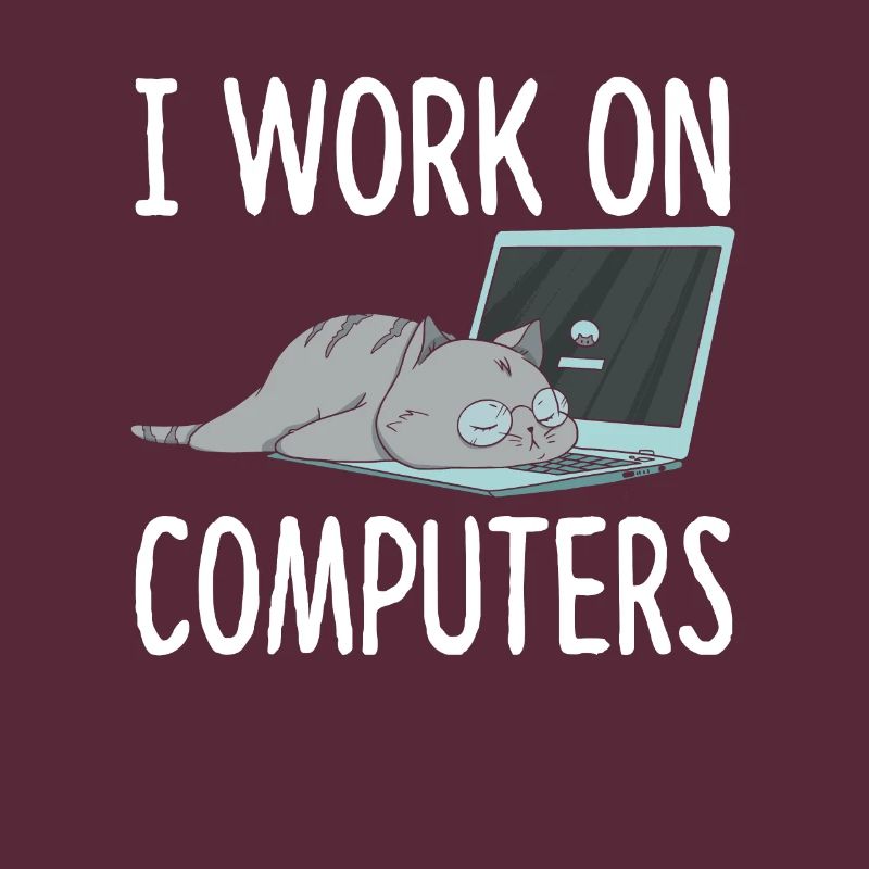 I Work On Computers Katze Informatik Kätzchen
