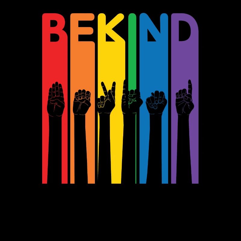 Be Kind LGBT Regenbogen Gebärdensprache Trans