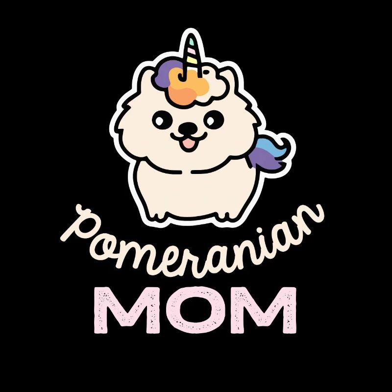 Pommersche Mutter-Einhorn Hund Retro