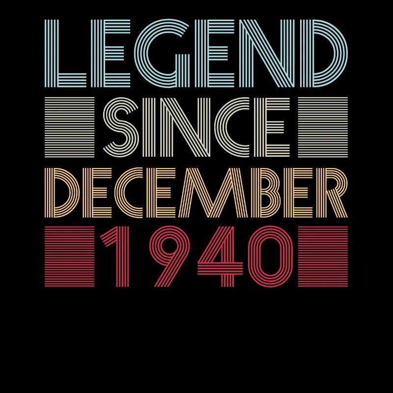 Legends birthday December 1940 born gift