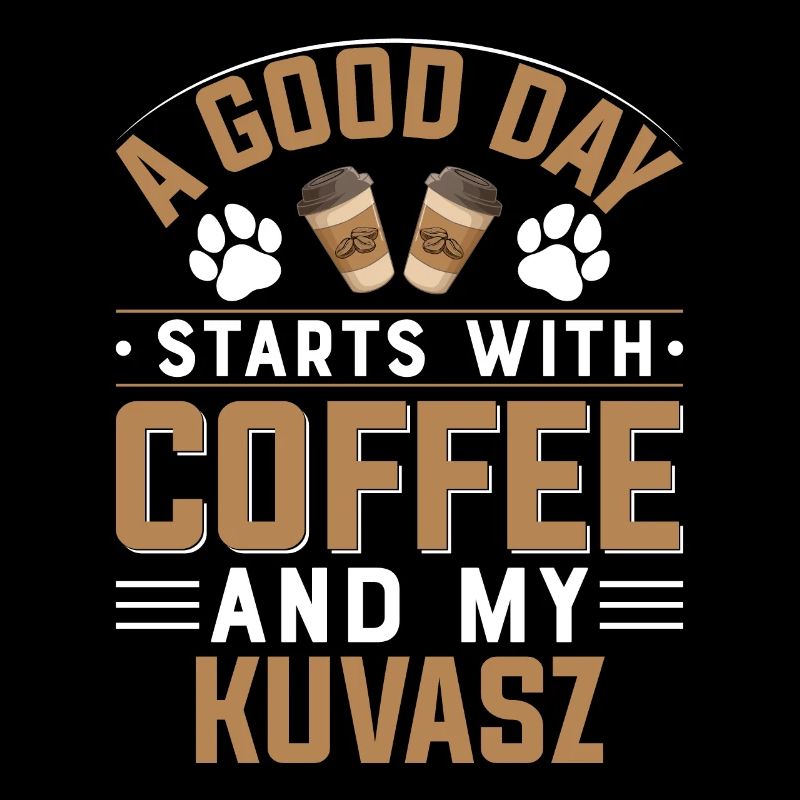Kuvasz Hunderasse Kaffee Trinken Pfote Koffein