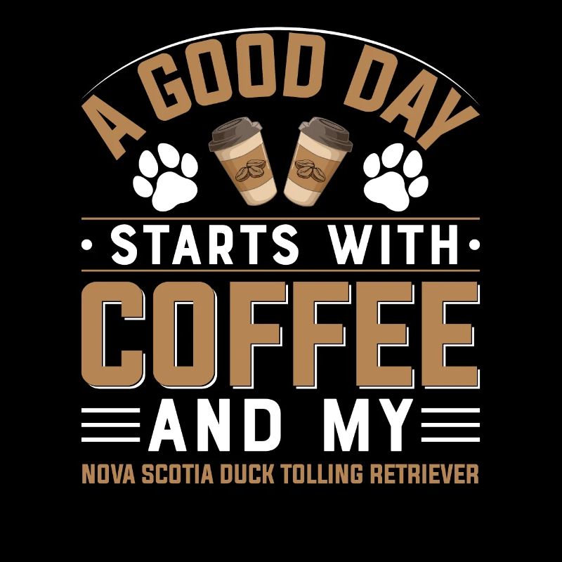 Nova Scotia Duck Tolling Retriever Drinking Coffee