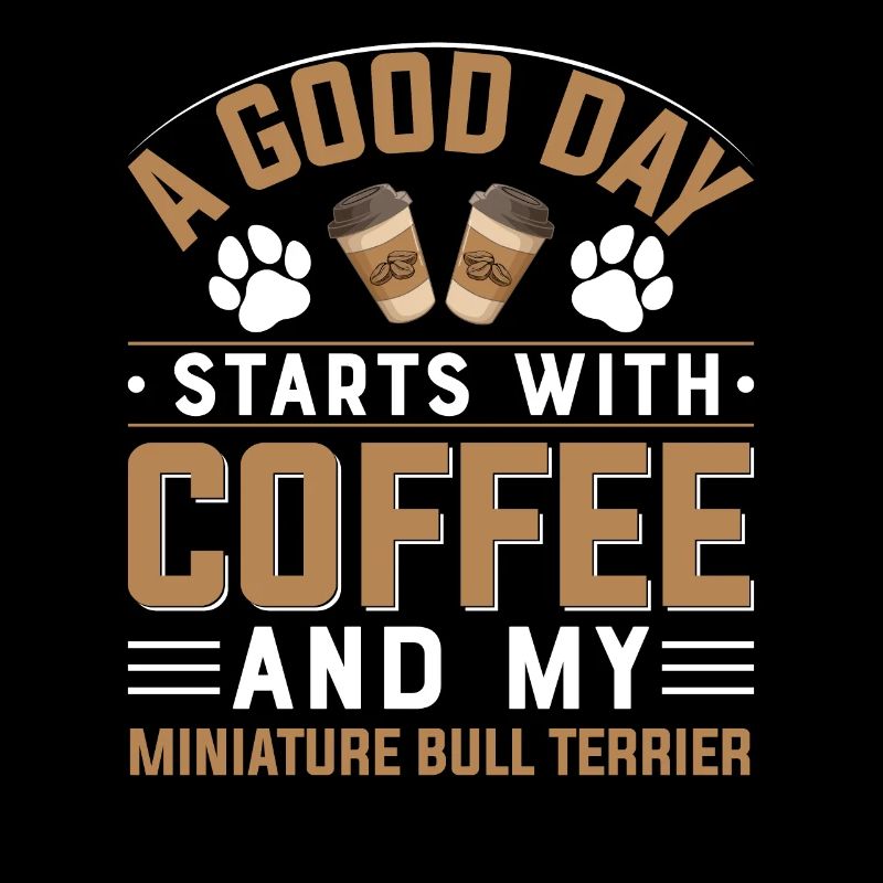 Miniature Bull Terrier Coffee Drinking Caffeine Dog