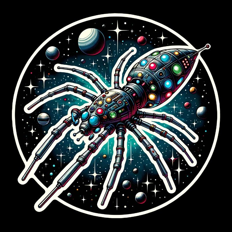 Fantastique vaisseau spatial araignée dans l’espace