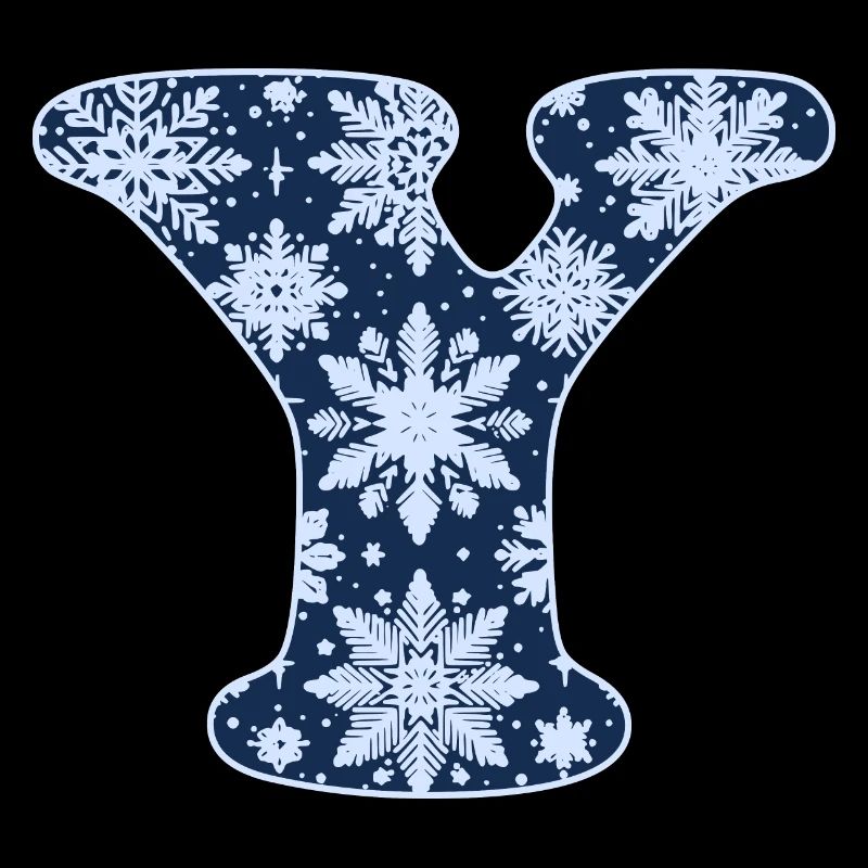 Buchstabe Y Schneeflocken