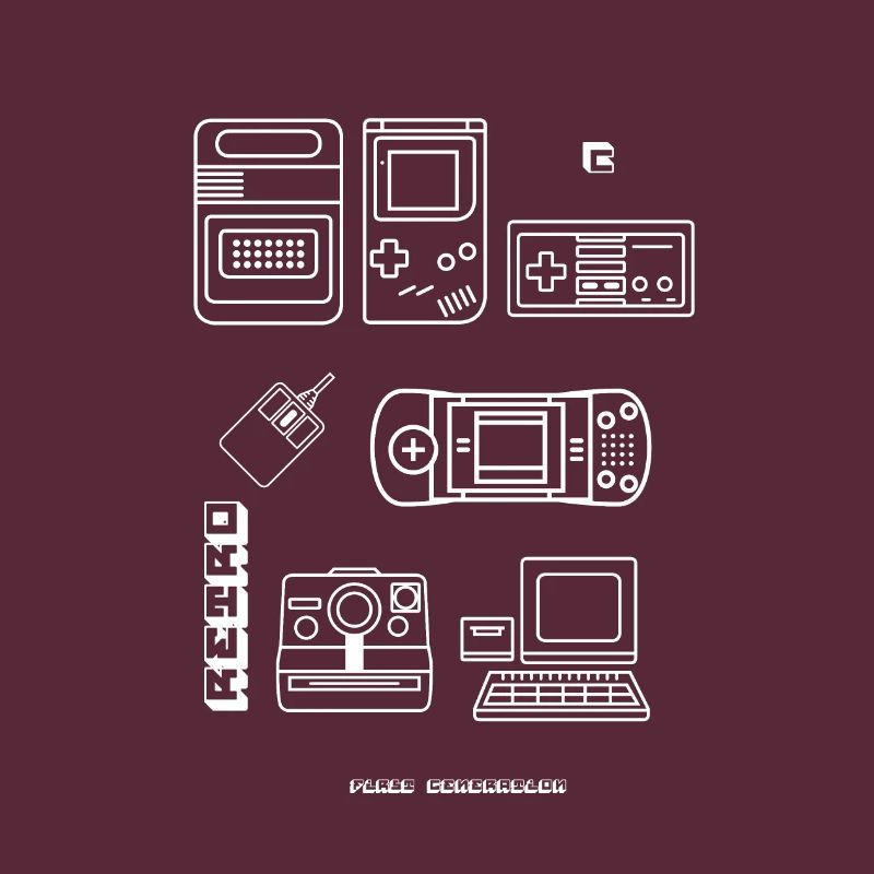 Retro Game Blueprint Nerd PC Game 8bit Console lol