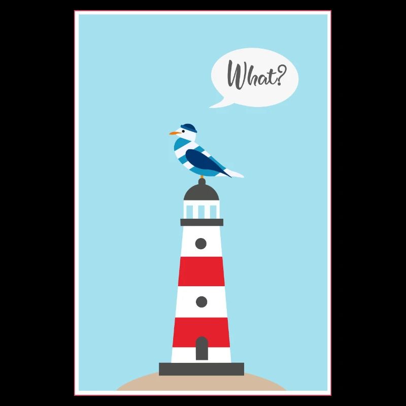 Leuchtturm - Möwe - Comic - Geschenk