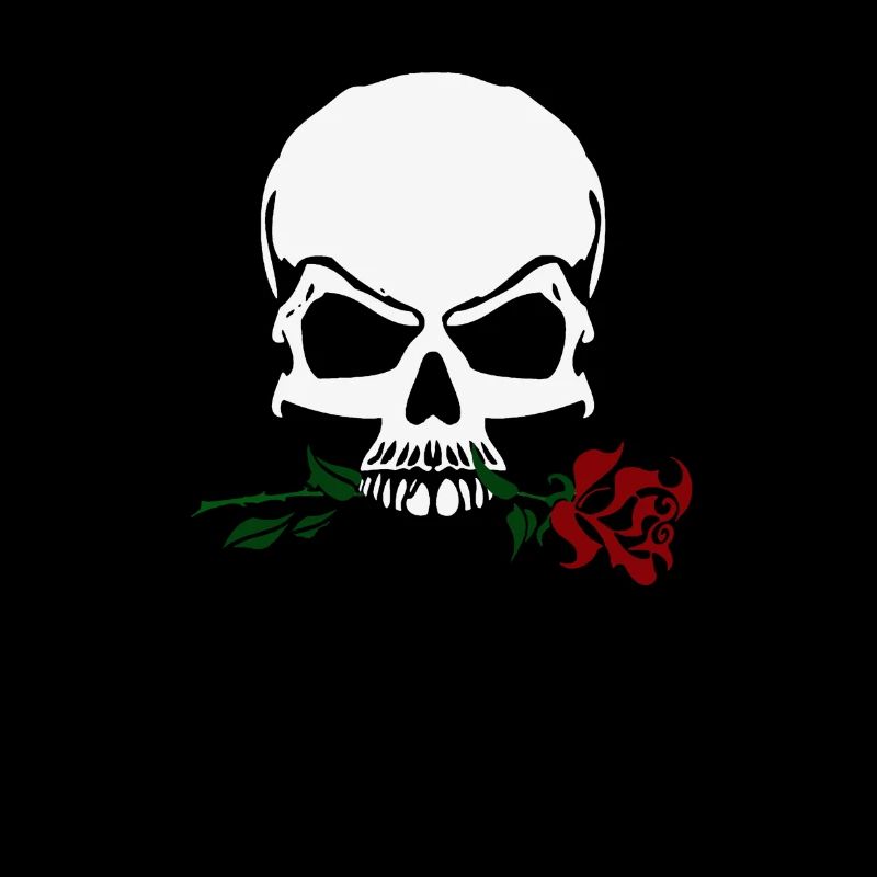 Rose und Schädel