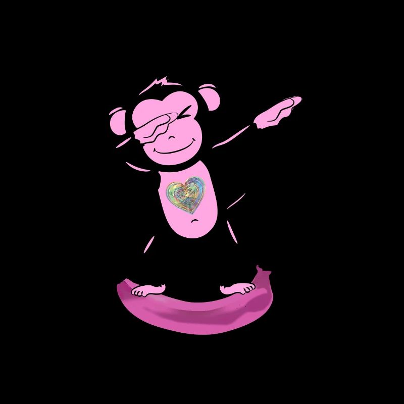 Singe rose mignon dabbing