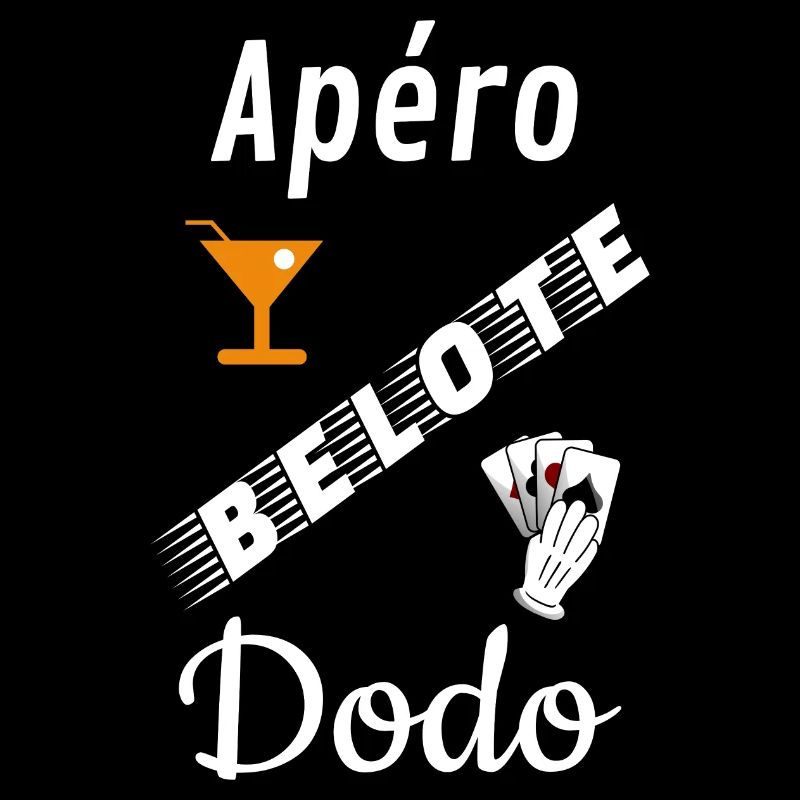 Aperitif belote dodo black background humor funny fun