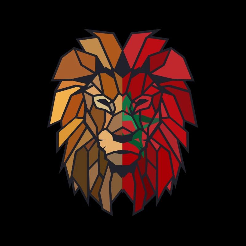 Marokko Löwe Polygon
