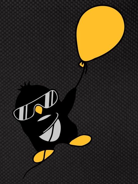Balloon penguin flies away