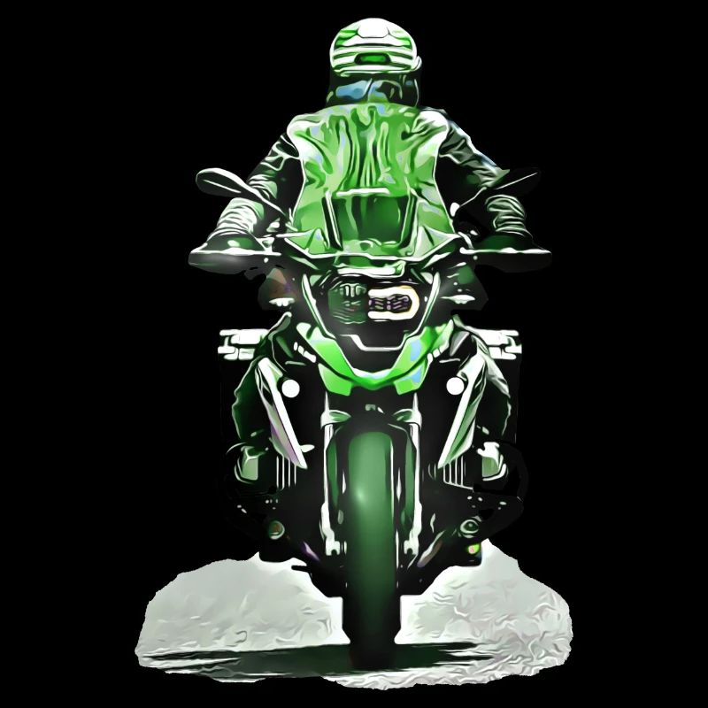 GS motocycliste vert