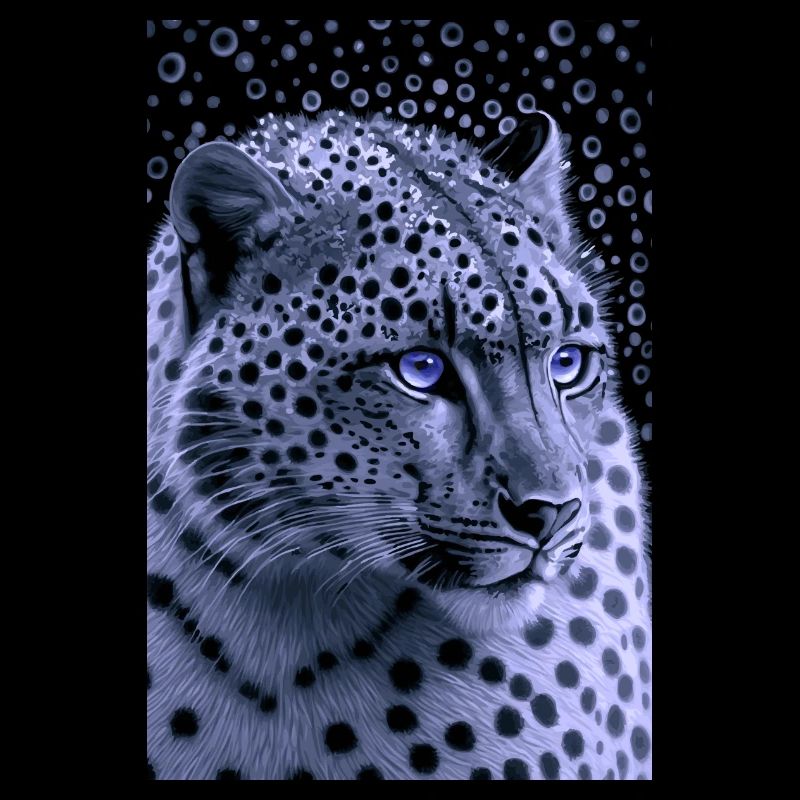 Schneeleopard Blaue Augen