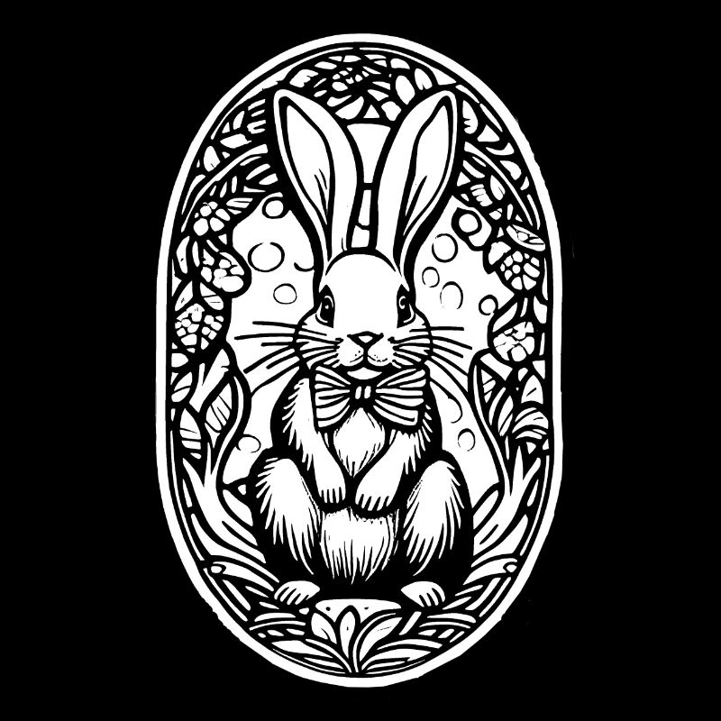 Lapin de Pâques noir et blanc