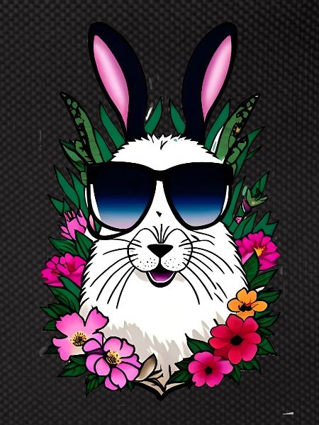 Rabbit Alpaca Easter Flowers