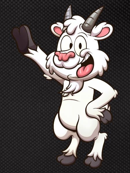 Friendly Smiling Cartoon Goat