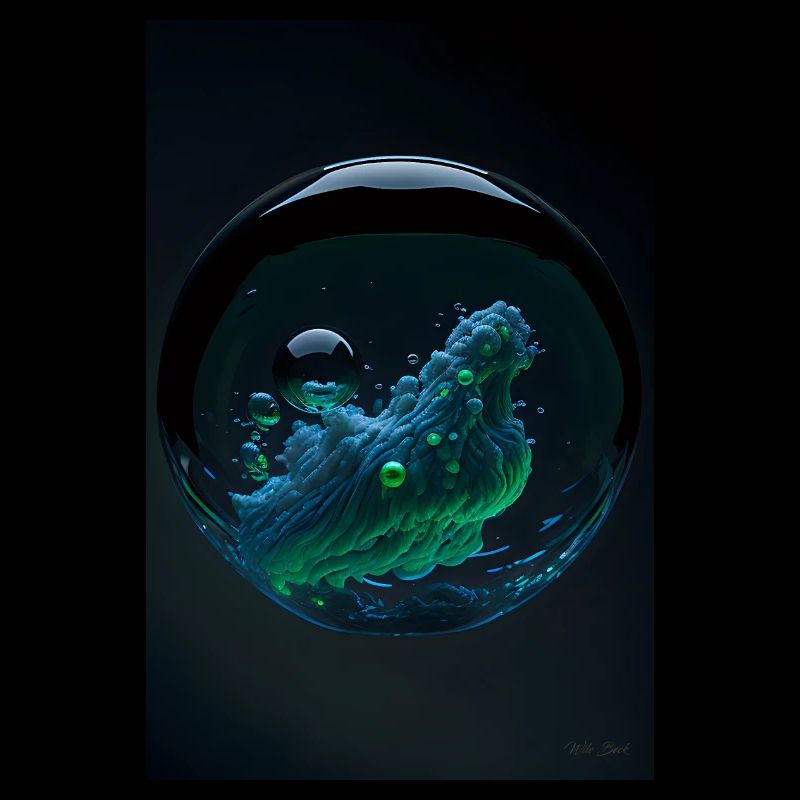 Clouds in a bubble green 2