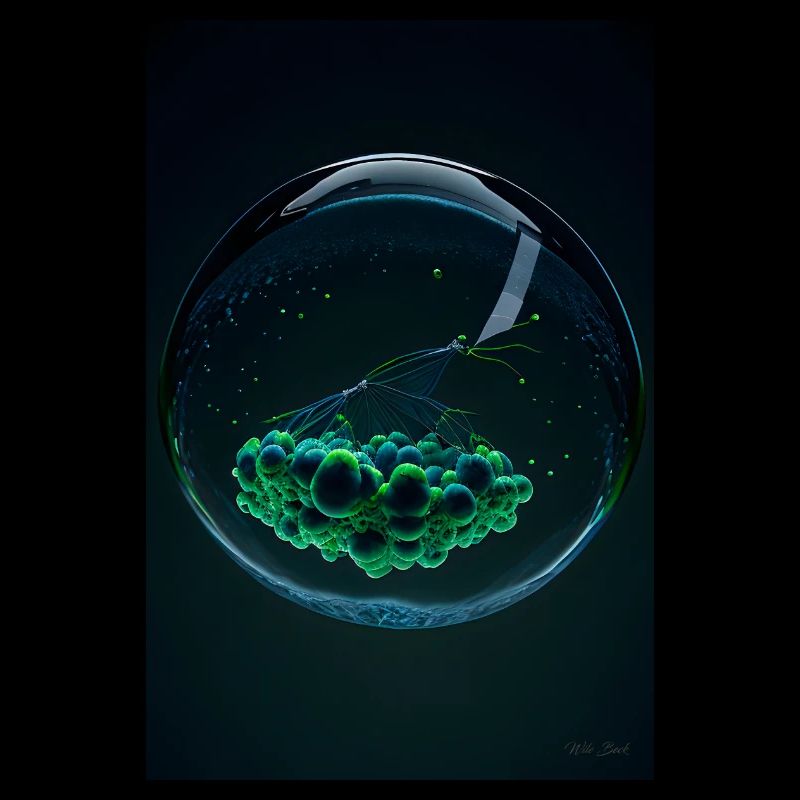 Clouds in a bubble green 3