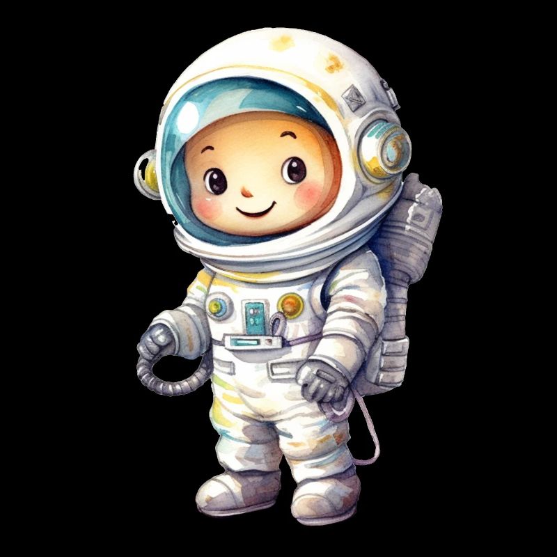Astronaut Watercolor Drawing