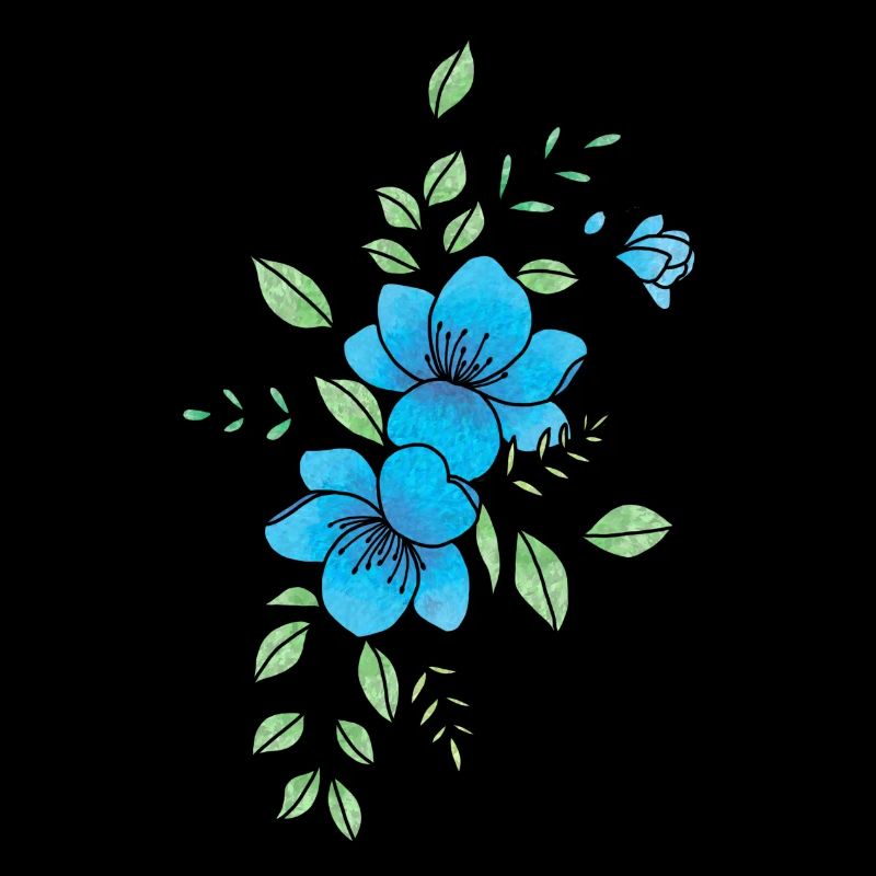 Fleur bleu et noir