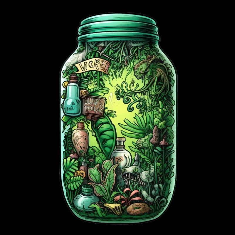 Jungle Bottle Drawing