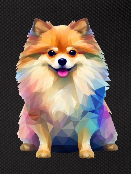 Miniature Spitz Geometric Drawing