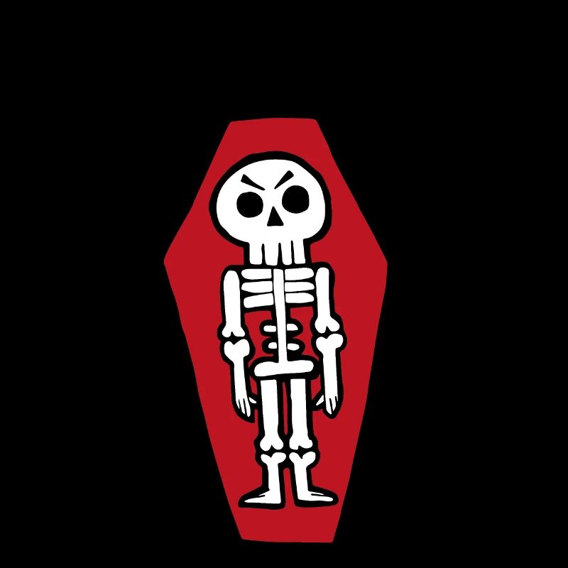 Dead Serious Skeleton In A Coffin