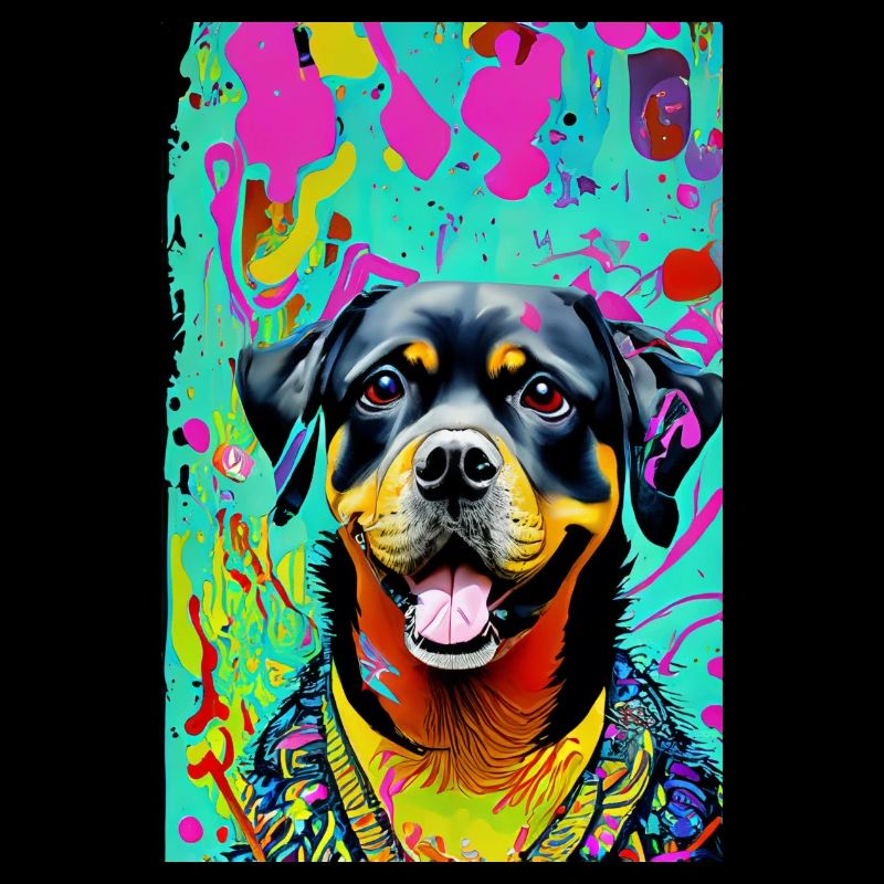 Impression pop art moderne | coloré | Rottweiler
