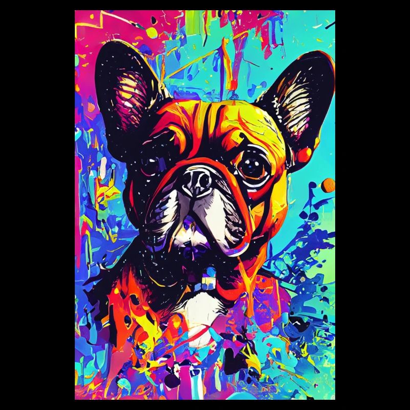 Impression pop art moderne | coloré | Bouledogue français