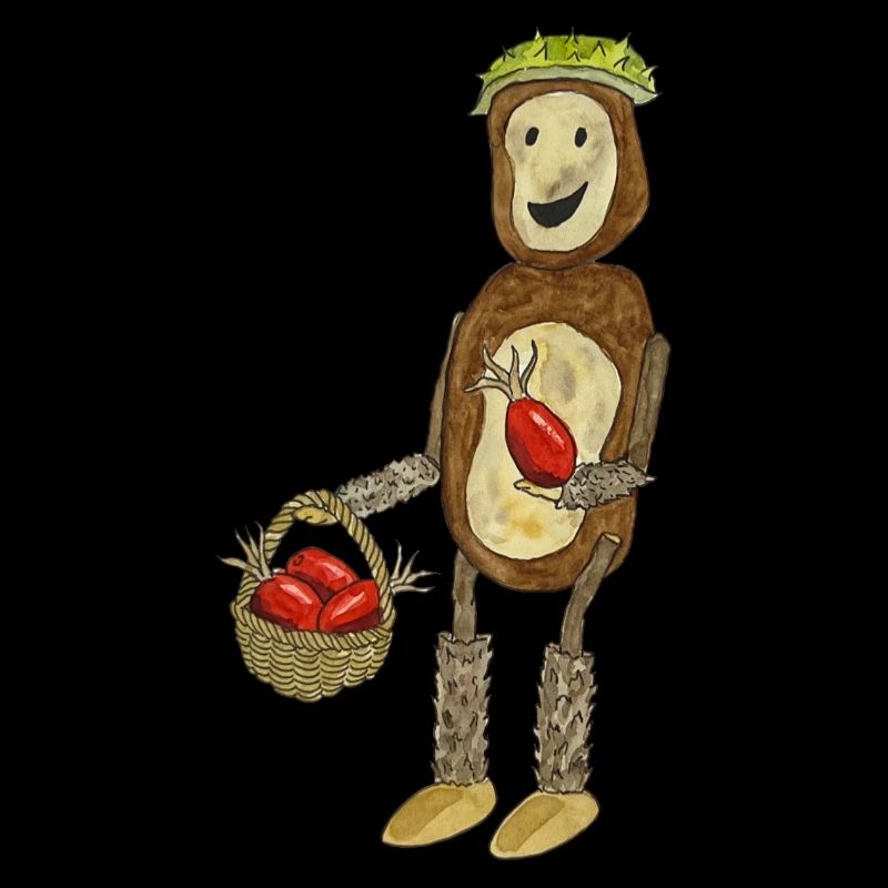 Chestnut Man Cute Autumn Rosehip Fun