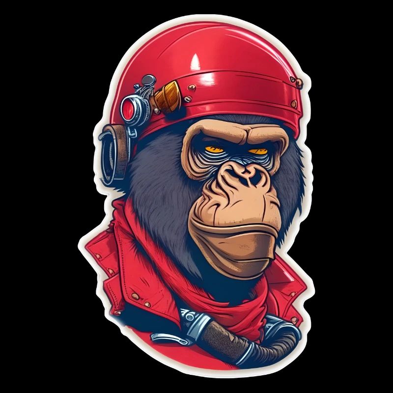 gorille motard singe