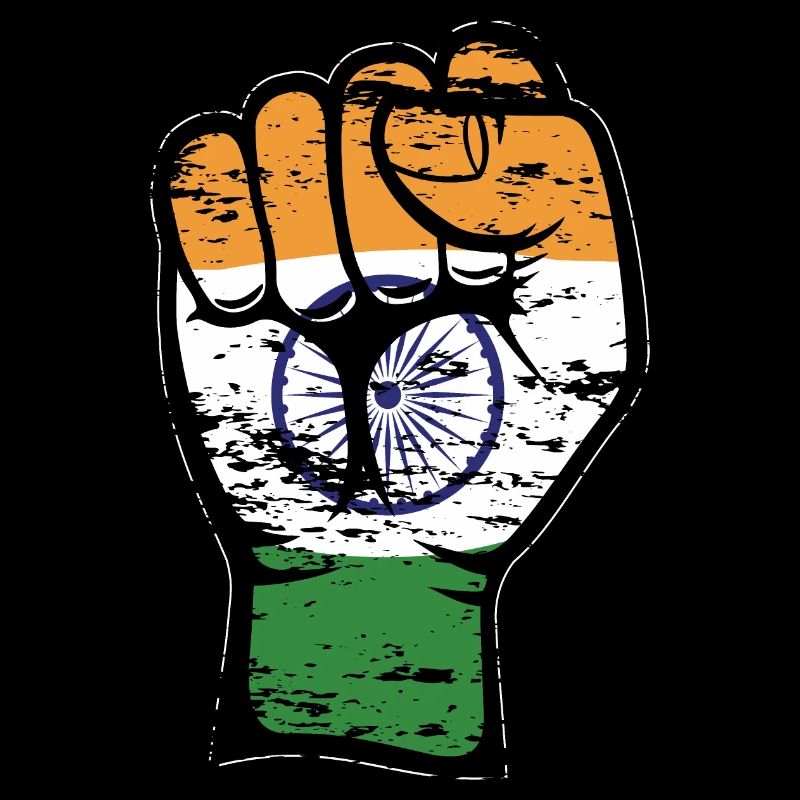 Indien Flagge Faust Hand Symbol used