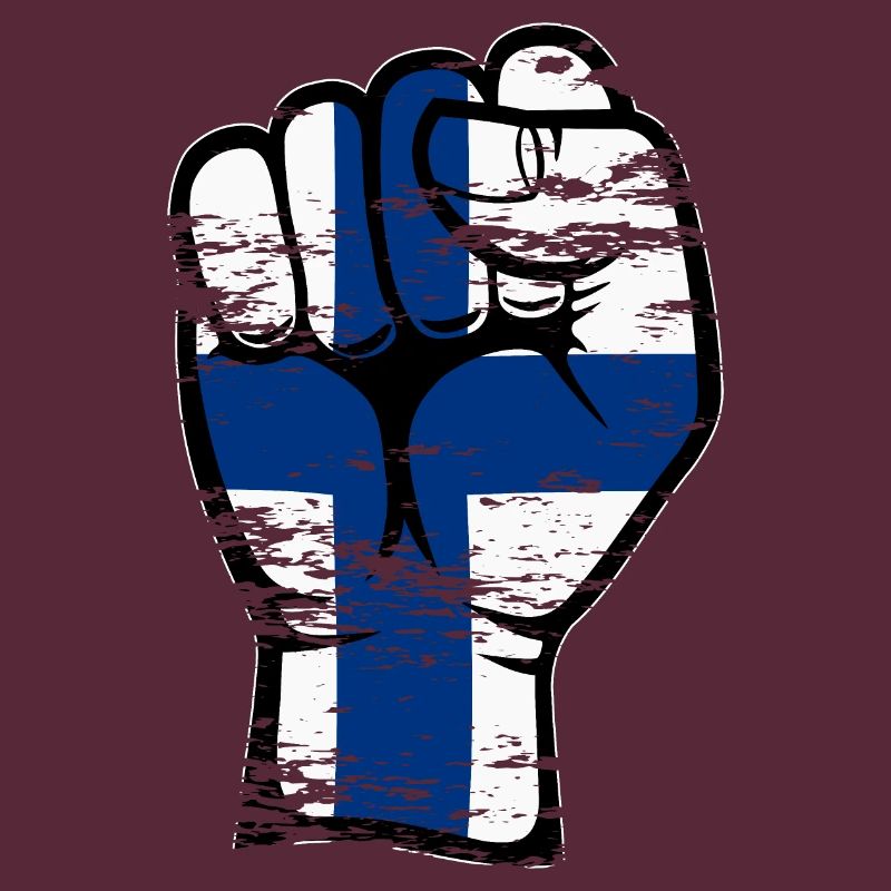 Icône de main de poing du drapeau de la Finlande utilisée