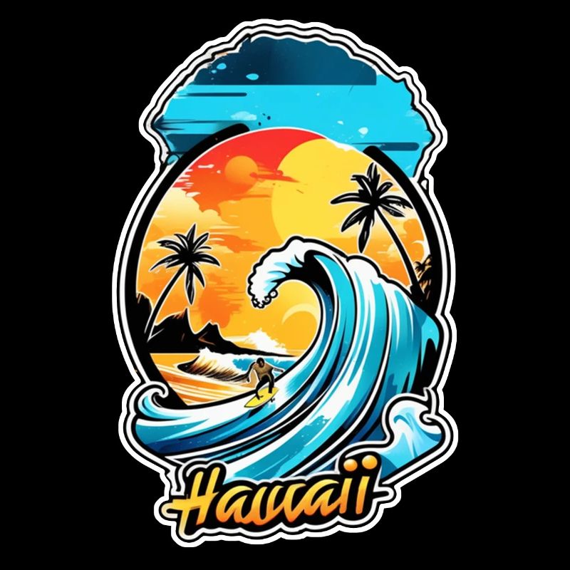 Surfing Beach Palm Tree Sunshine Holidays