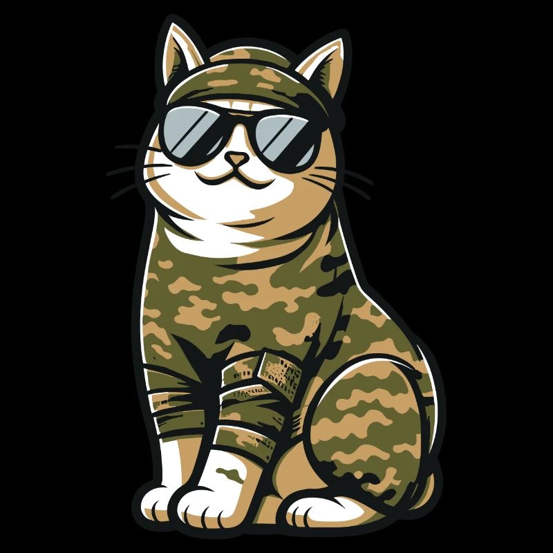 Chat camouflage Militaire