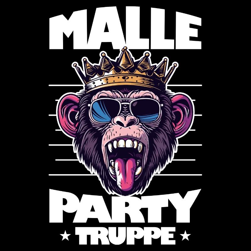 Malle Party Truppe Mallorca Affe Spruch