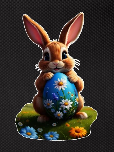 Osterhase mit Ei, Oval