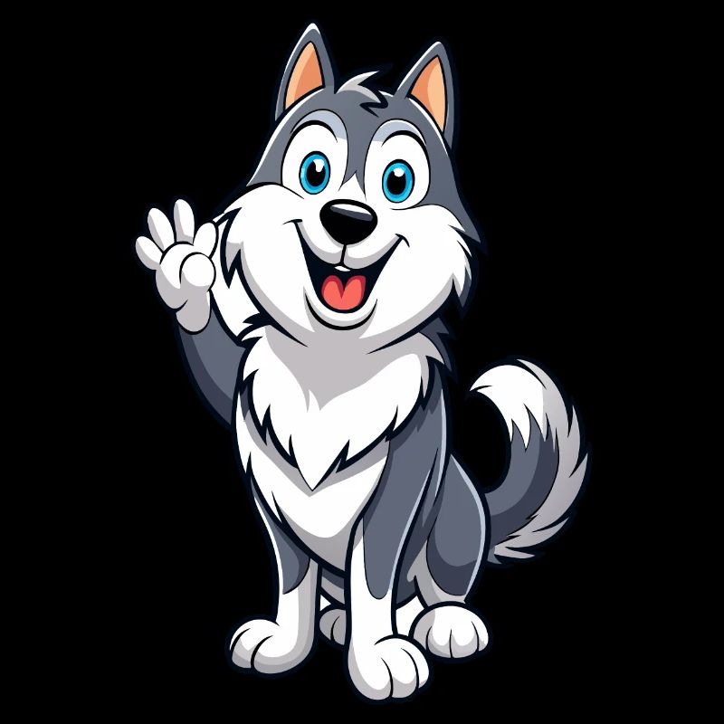 Friendly Malamute Wagging Tail