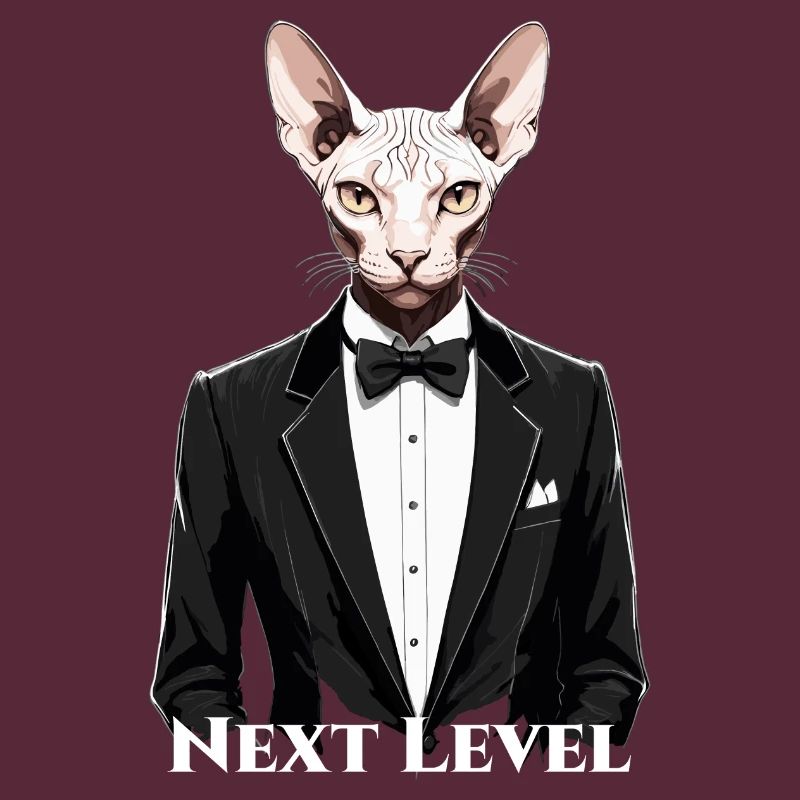 Sphynx Cat Chic Suit Tuxedo Level Gift