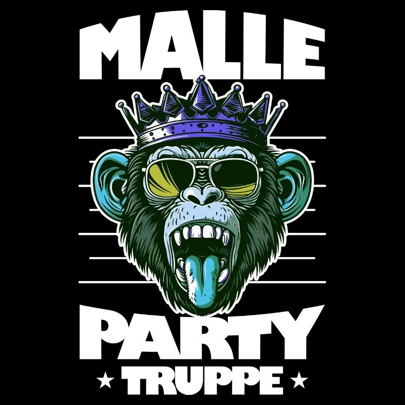 Malle Party Truppe Mallorca Affe Spruch